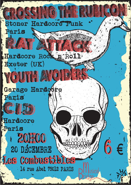 Crossing The Rubicon + Rat Attack + Youth Avoiders + C.I.D le 20 décembre 2012 à Paris (75)