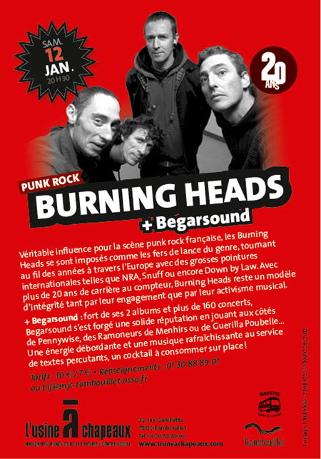 Burning Heads + Begarsound à l'Usine à Chapeaux le 12 janvier 2013 à Rambouillet (78)