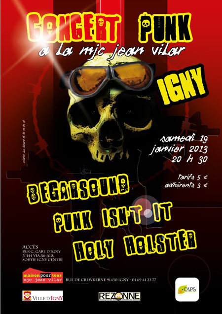 Concert Punk à la MJC Jean Vilar le 19 janvier 2013 à Igny (91)