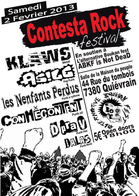 Contesta Rock Festival à la Maison du Peuple le 02 février 2013 à Quiévrain (BE)