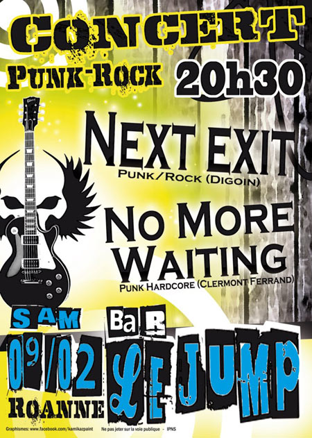 Next Exit + No More Waiting au Jump le 09 février 2013 à Roanne (42)