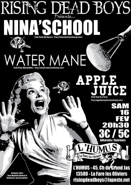 Nina'School + Water Mane + Apple Juice à L'Humus le 16 février 2013 à La Fare-les-Oliviers (13)