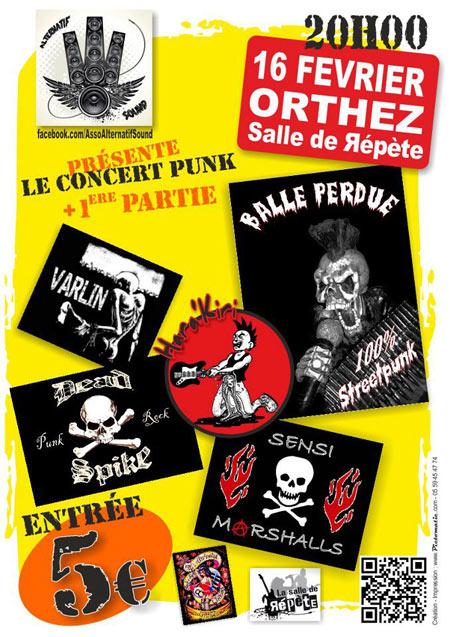 Concert Punk à la Salle de Répète le 16 février 2013 à Orthez (64)