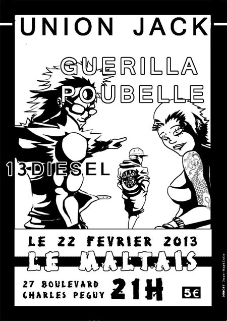 Guerilla Poubelle + Union Jack au Maltais le 22 février 2013 à Chartres (28)