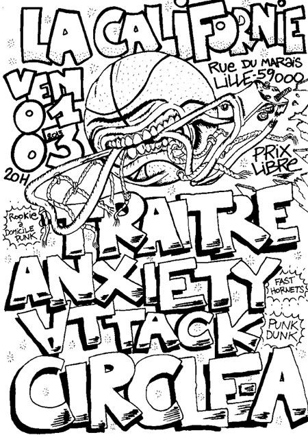 Circle-A + Anxiety Attack + Traître à la Californie le 01 mars 2013 à Lille (59)