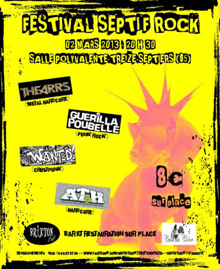 Festival Septi'F Rock le 02 mars 2013 à Treize-Septiers (85)