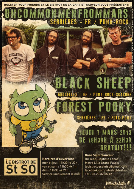 UMFM + Forest Pooky + Black Sheep au Bistrot de St So le 07 mars 2013 à Lille (59)