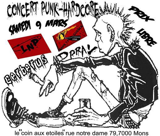 Concert Punk Hardcore au Coin aux Etoiles le 09 mars 2013 à Mons (BE)