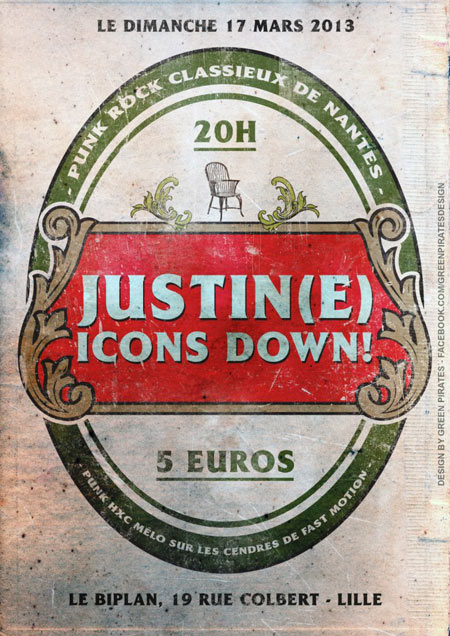 Justin(e) + Icons Down! au Biplan le 17 mars 2013 à Lille (59)