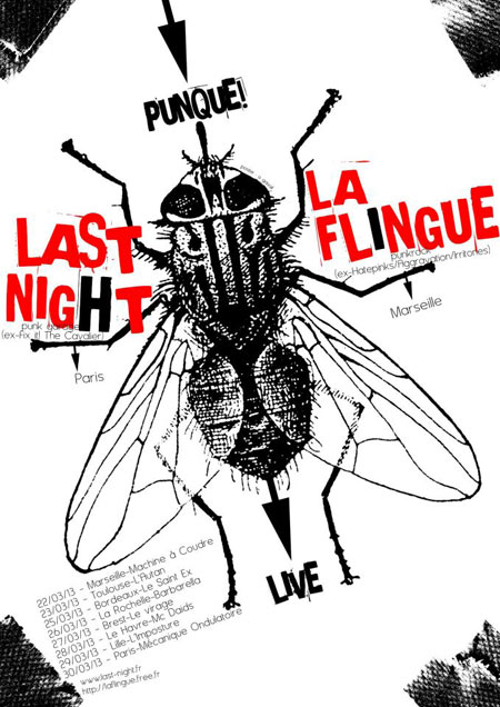 La Flingue + Last Night + Bad For Bugs au Saint-Ex le 25 mars 2013 à Bordeaux (33)