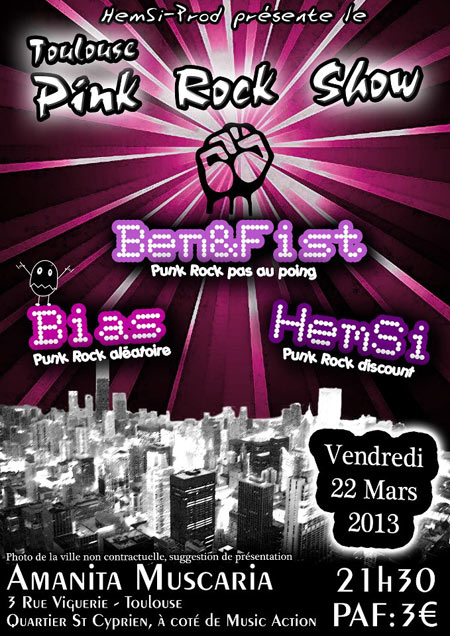 Pink Rock show à Amanita Muscaria le 22 mars 2013 à Toulouse (31)