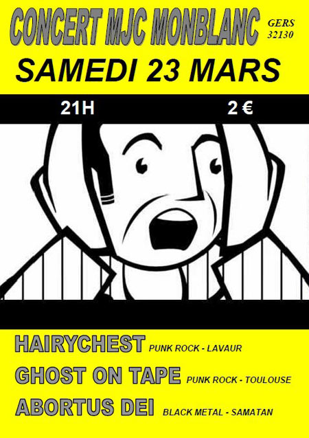 Hairychest + Ghost On Tape + Abortus Dei à la MJC le 23 mars 2013 à Monblanc (32)