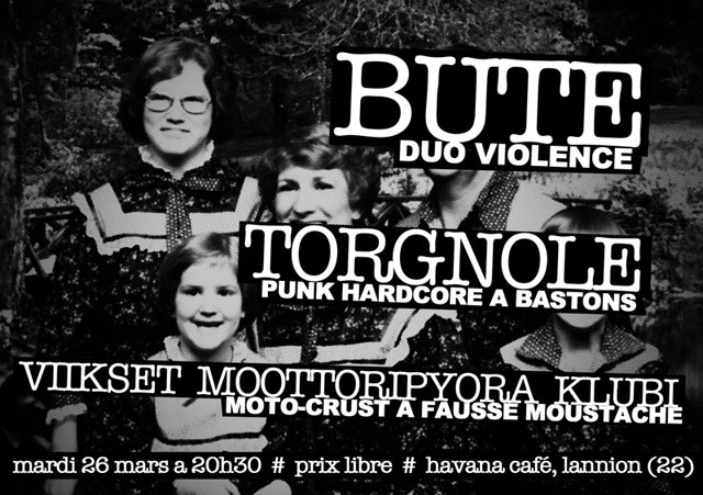Bute + Torgnole + Viikset Moottoripyora Klubi au Havana Café le 26 mars 2013 à Lannion (22)