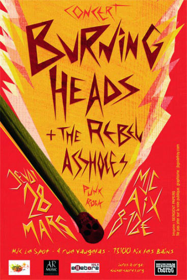 Burning Heads + The Rebel Assholes à la MJC Le Spot le 28 mars 2013 à Aix-les-Bains (73)