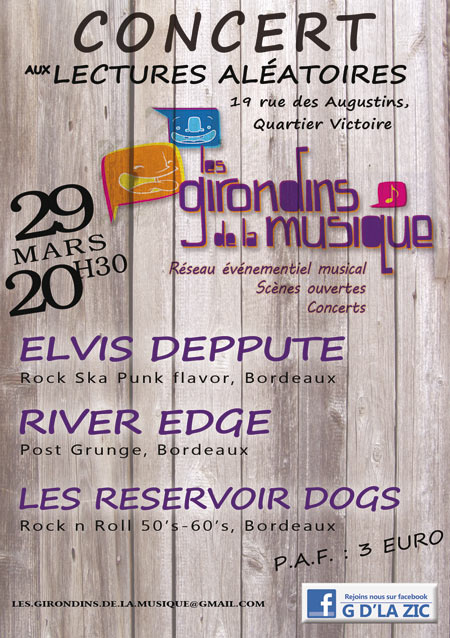 Concert aux Lectures Aléatoires le 29 mars 2013 à Bordeaux (33)