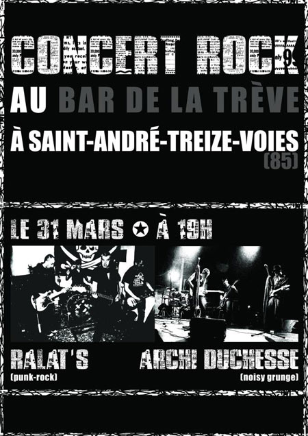 Ralat's + Archi Duchesse au bar La Trève le 31 mars 2013 à Saint-André-Treize-Voies (85)
