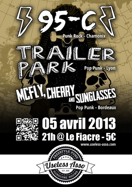 95-C + Trailer Park + McFly, Cherry and Sunglasses au Fiacre le 05 avril 2013 à Bordeaux (33)