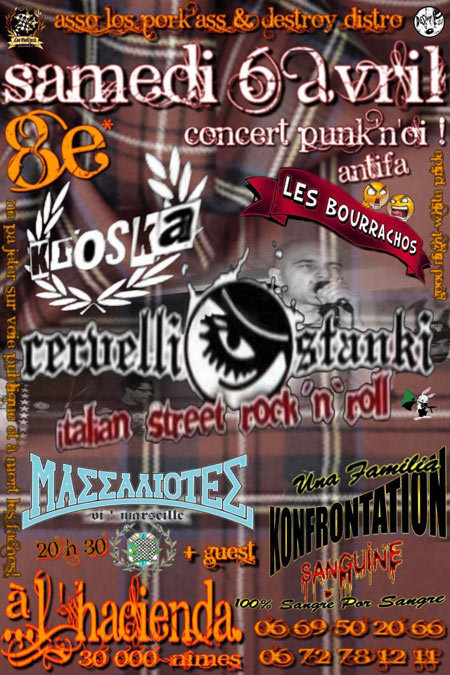 Concert Punk'n'Oi! antifa à l'Hacienda le 06 avril 2013 à Nîmes (30)