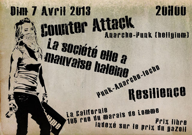 Concert Anarcho Punk à la Californie le 07 avril 2013 à Lille (59)