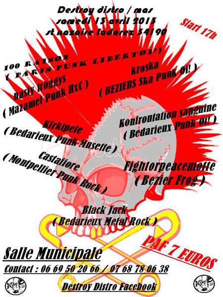 Concert Punk Rock le 13 avril 2013 à Saint-Nazaire-de-Ladarez (34)