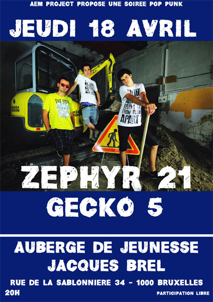 Zephyr21 + Gecko-5 à l'auberge de jeunesse Jacques Brel le 18 avril 2013 à Bruxelles (BE)
