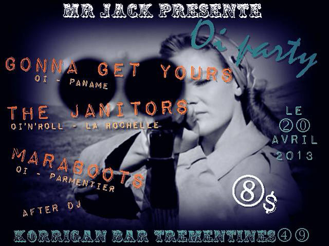 Gonna Get Yours + The Janitors au Korrigan Bar le 20 avril 2013 à Trémentines (49)