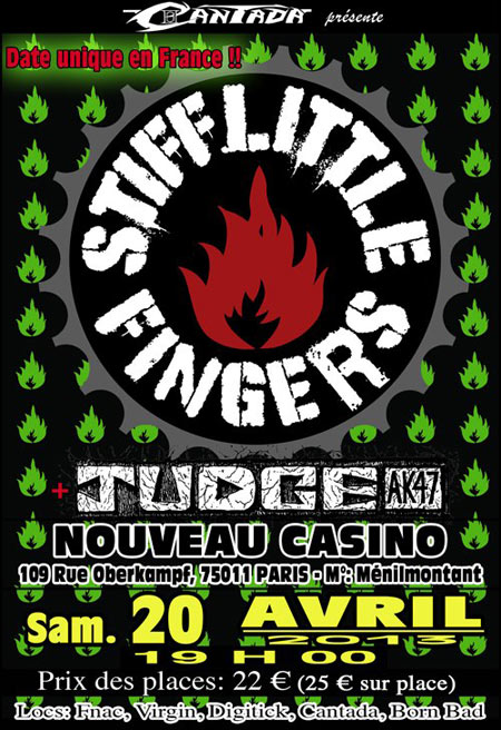 Stiff Little Fingers au Nouveau Casino le 20 avril 2013 à Paris (75)