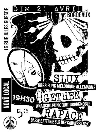 Slux + Gethen + Rapace au Novo Local le 21 avril 2013 à Bordeaux (33)