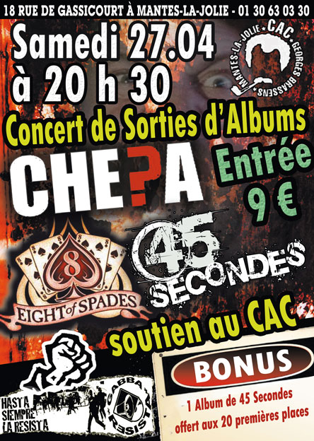 Concert sorties d'album le 27 avril 2013 à Mantes-la-Jolie (78)