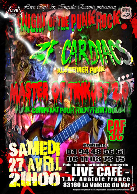 Ze Cardiacs + Master Of Tinkiet 2.0 au Live Café le 27 avril 2013 à La Valette-du-Var (83)