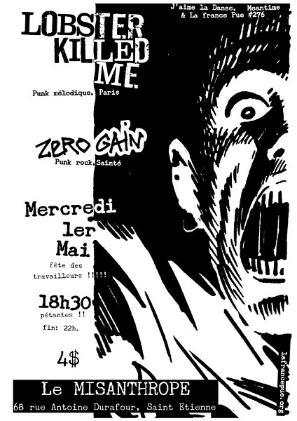 Lobster Killed Me + Zéro Gain au Misanthrope le 01 mai 2013 à Saint-Etienne (42)