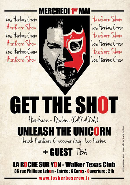 Get The Shot + Unleash The Unicorn + Edwood au Texas Café le 01 mai 2013 à La Roche-sur-Yon (85)