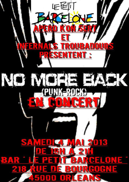 No More Back au Petit Barcelone le 04 mai 2013 à Orléans (45)