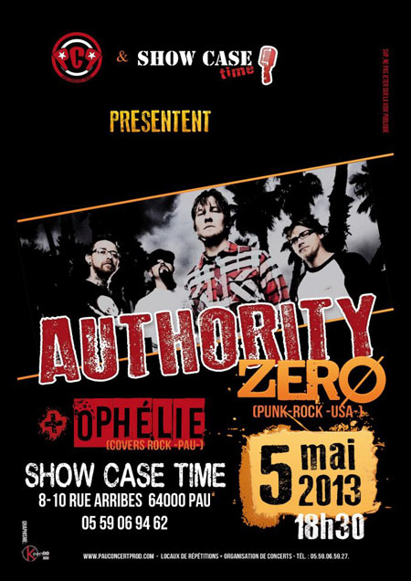 Authority Zero + Ophélie au Show Case le 05 mai 2013 à Pau (64)