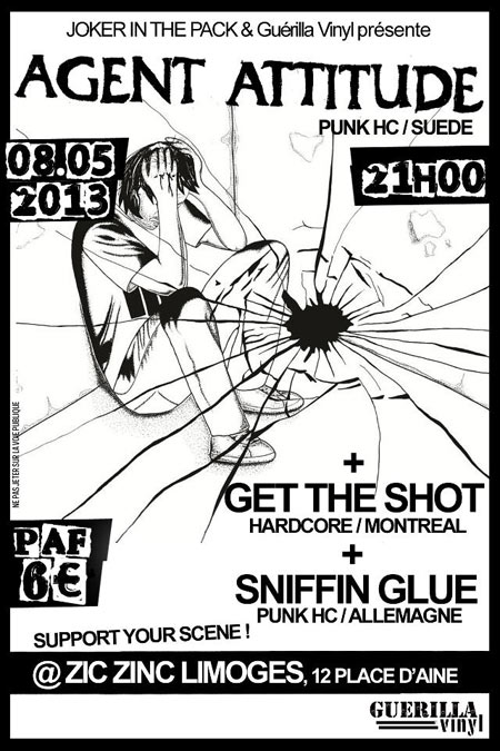 Agent Attitude + Get The Shot + Sniffin Glue au Zic Zinc le 08 mai 2013 à Limoges (87)
