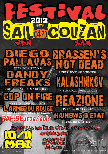 Festoch Ska/Oï/Punk n'Roll le 10 mai 2013 à Sail-sous-Couzan (42)