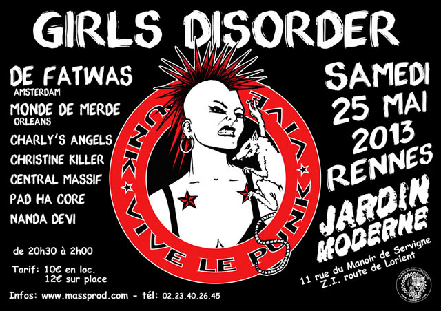 GIRLS DISORDER au JARDIN MODERNE le 25 mai 2013 à Rennes (35)