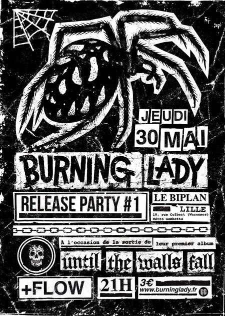 Burning Lady (release party) + Flow au Biplan le 30 mai 2013 à Lille (59)