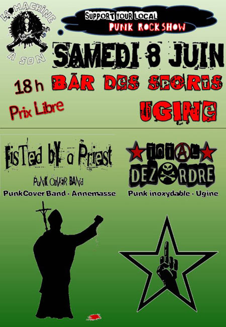 Total Dézordre + Fisted By A Priest au Bar des Sports le 08 juin 2013 à Ugine (73)