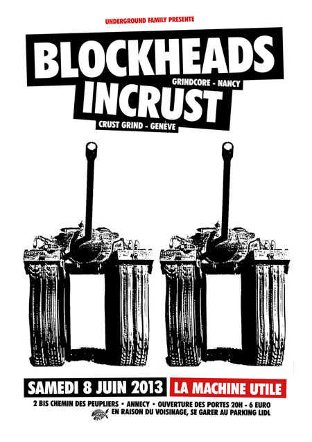 Blockheads + Incrüst à la Machine Utile le 08 juin 2013 à Seynod (74)