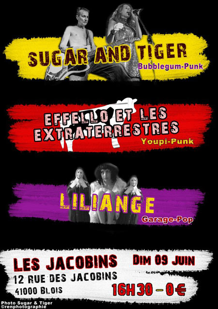 Sugar & Tiger + Effello + LiliAnge au Bar des Jacobins le 09 juin 2013 à Blois (41)