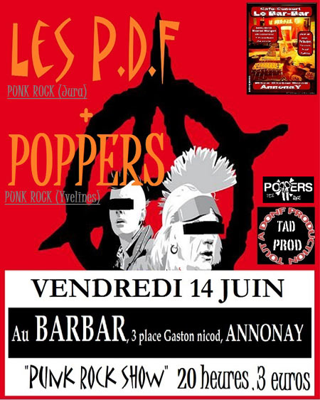 Les P.D.F + Poppers au Barbar le 14 juin 2013 à Annonay (07)