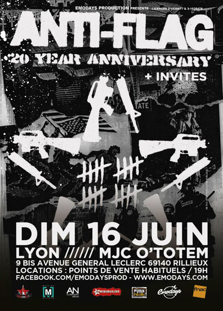 Anti-Flag à la MJC O Totem le 16 juin 2013 à Rillieux (69)