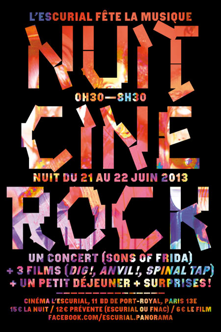Nuit Ciné-Rock à l'Escurial le 21 juin 2013 à Paris (75)