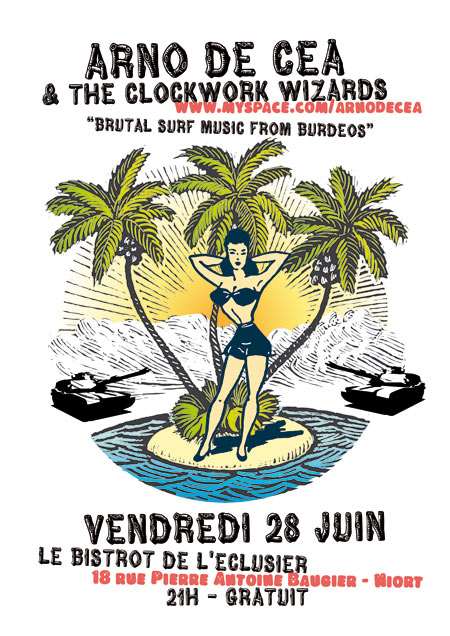 ARNO DE CEA & The CLOCKWORK WIZARDS au Bistrot de L'Eclusier le 28 juin 2013 à Niort (79)