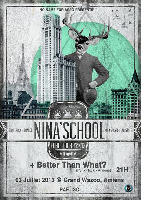 Nina'School + Better Than What? au Grand Wazoo le 03 juillet 2013 à Amiens (80)