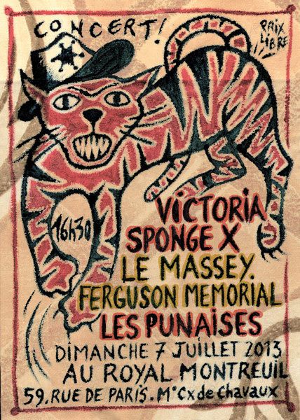 VICTORIA SPONGE X, LE MASSEY FERGUSON MEMORIAL, LES PUNAISES le 07 juillet 2013 à Montreuil (93)