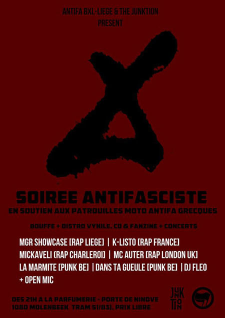 Concert de soutien aux antifascistes grecs à la Parfumerie le 13 juillet 2013 à Molenbeek-Saint-Jean (BE)