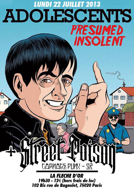 The Adolescents + Street Poison à la Flèche d'Or le 22 juillet 2013 à Paris (75)