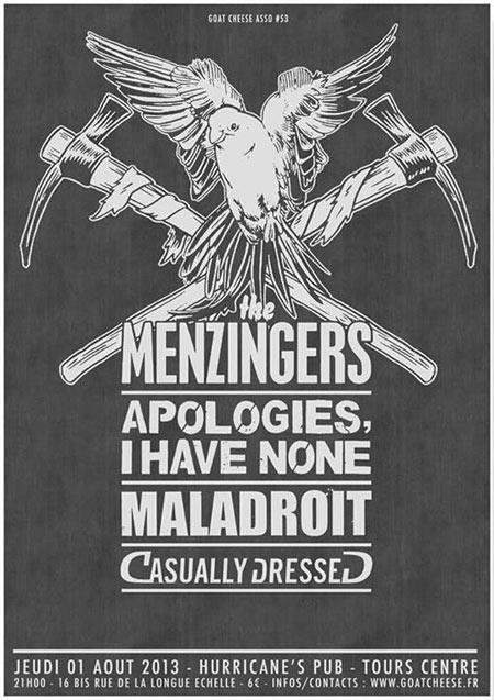 The Menzingers+Apologies, I Have None+Maladroit+Casually Dressed le 01 août 2013 à Tours (37)